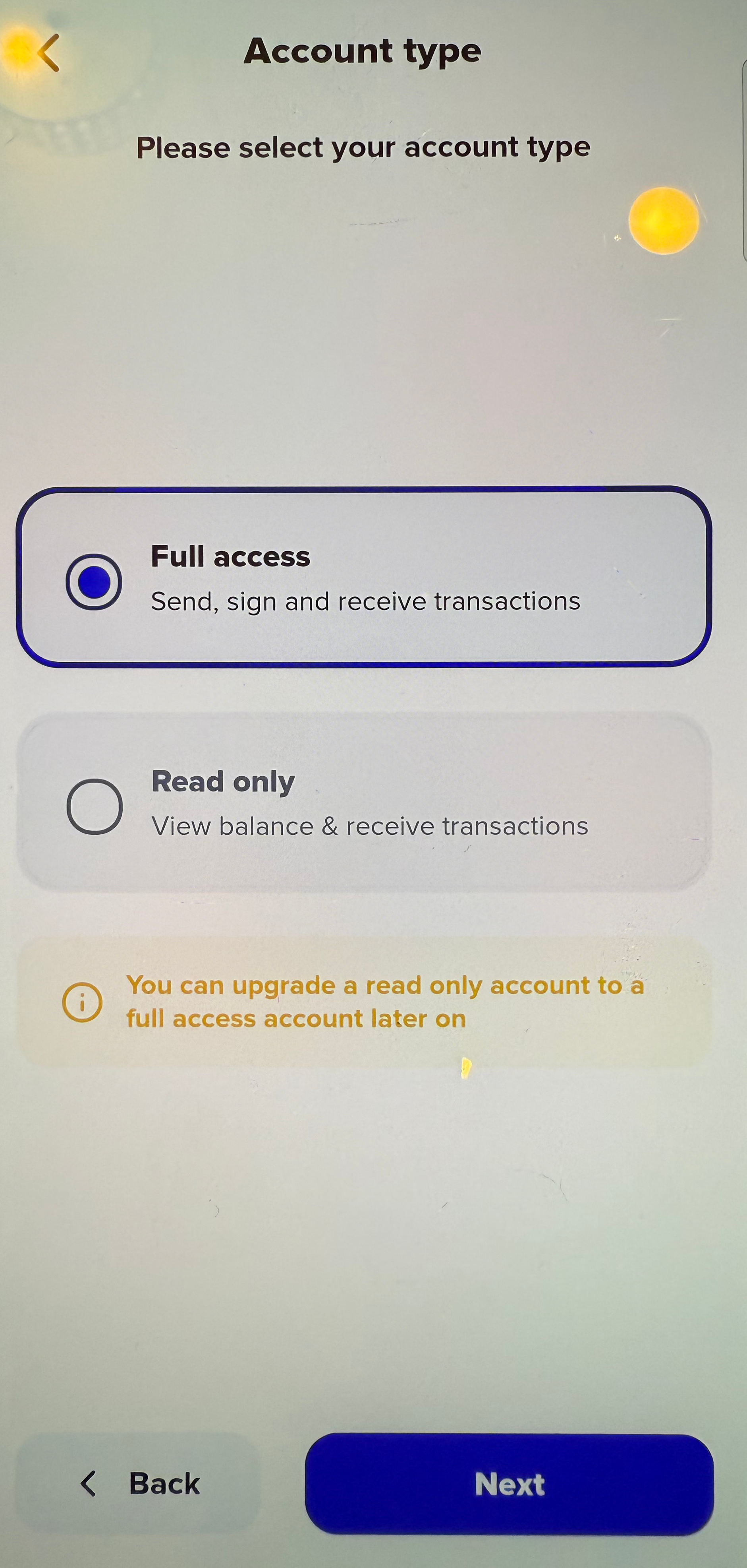 Xaman Account Type Selection